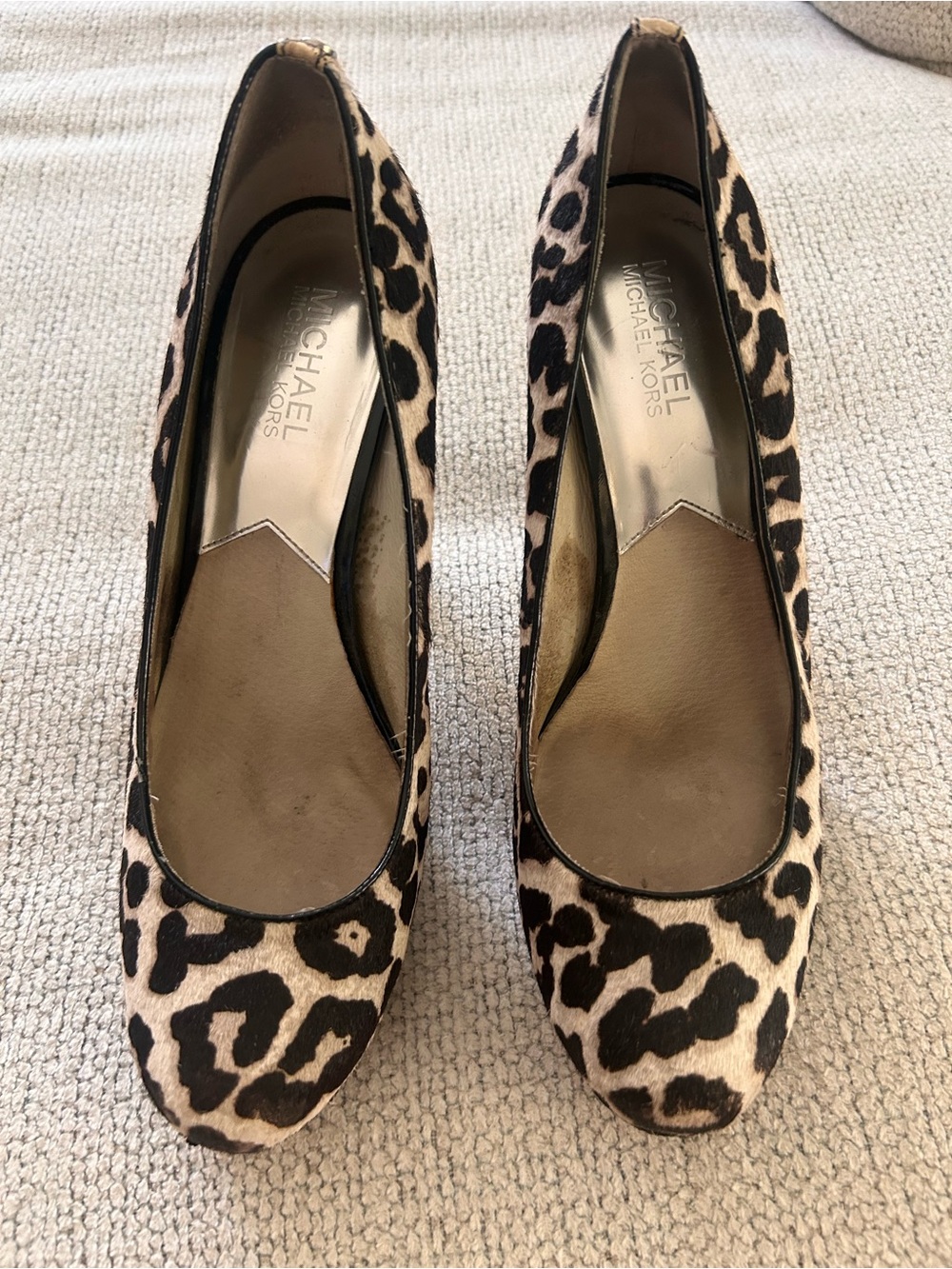 Michael Kors Leopard-Print Women's Pumps in Beige and Black Y2K